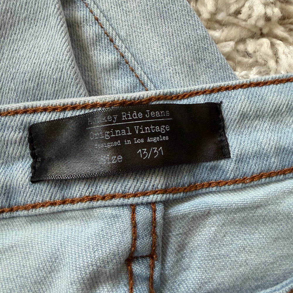 Monkey Ride original vintage distressed street Light Blue Vintage Jeans - Picture 6 of 6